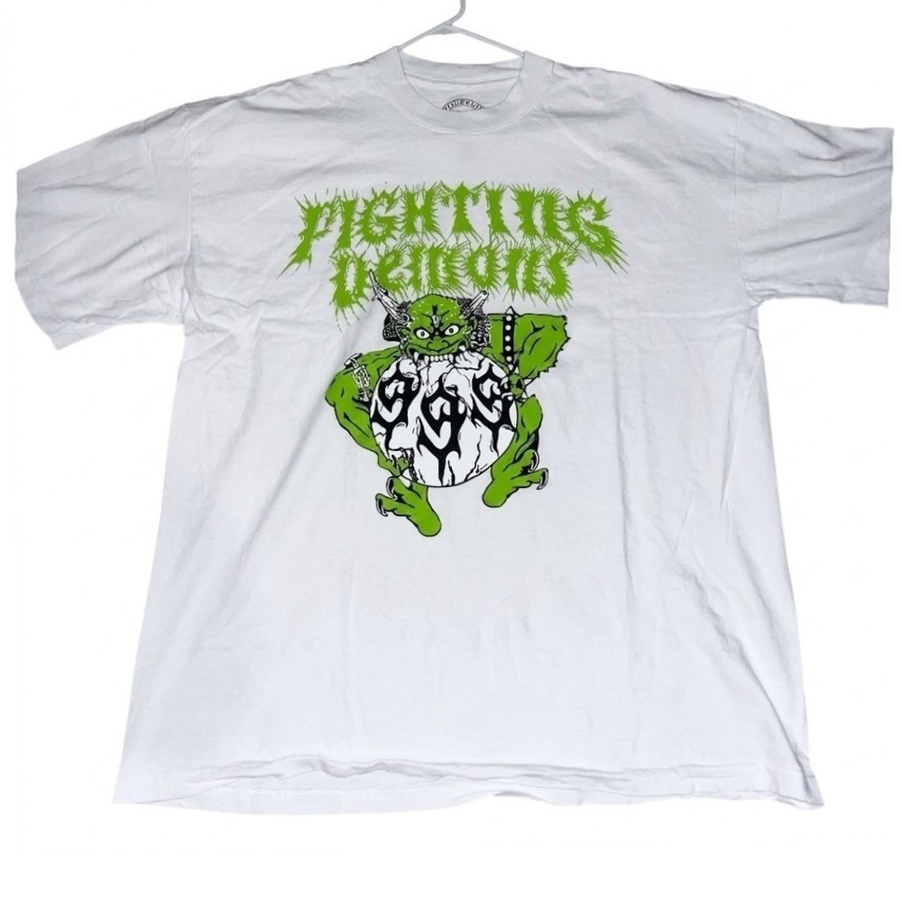 Vlone x Juice WRLD Shirt L Fighting Demons 999 Legends Never Die White Green Tee